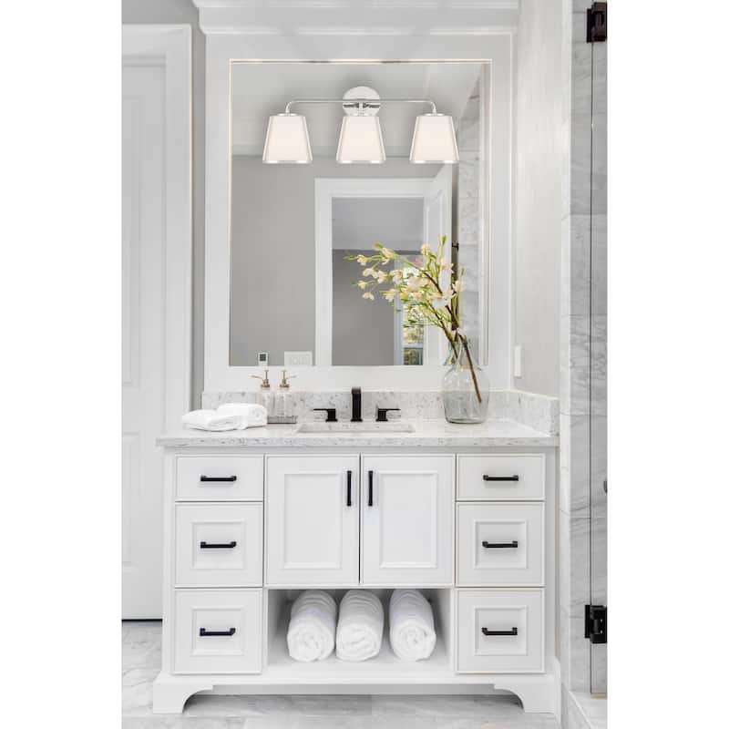 Fulton 3 Light Polished Nickel Bathroom Vanity - 23.25'' W x 9.25'' H x 7.5'' D