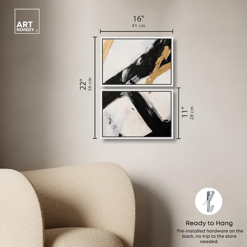 Weight of Black I Canvas Set of 2 by Art Remedy