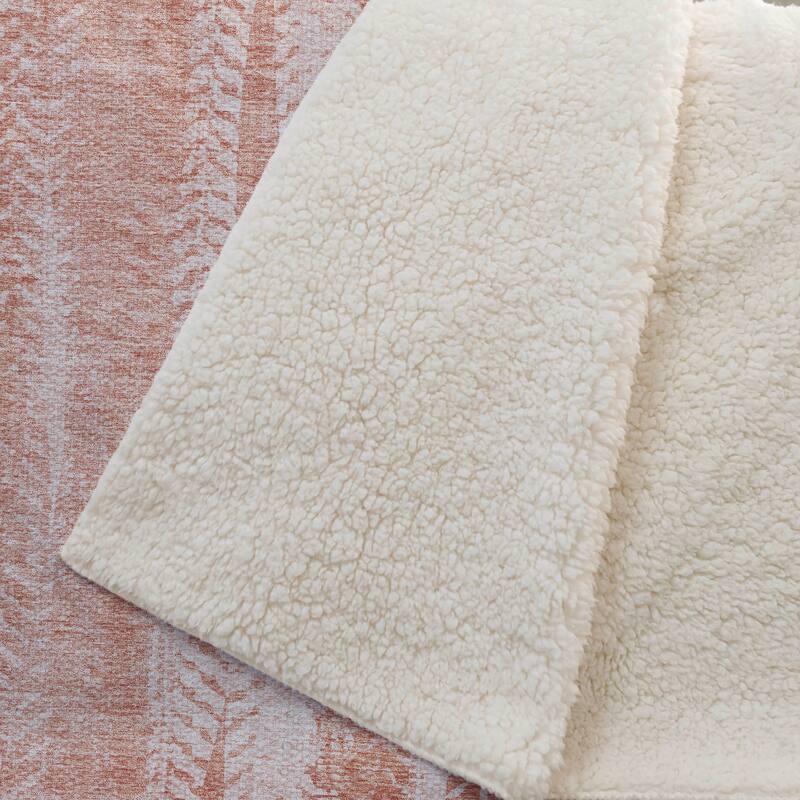 Premium Machine Washable Contemporary Sherpa Throw Blanket