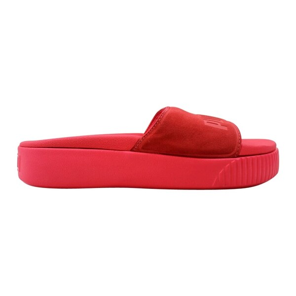 red suede puma slides