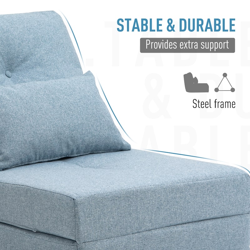 23.5" Folding Tufted Chaise Lounge Chair