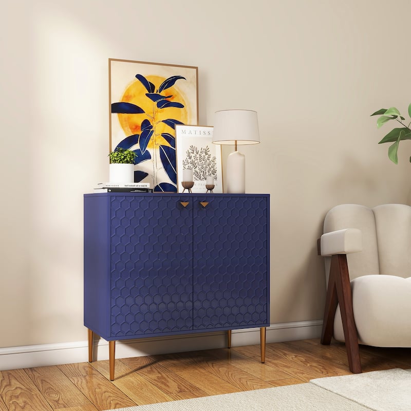 Hexagonal Pattern 2-door Storage Cabinet Buffet Cabinet Sideboard