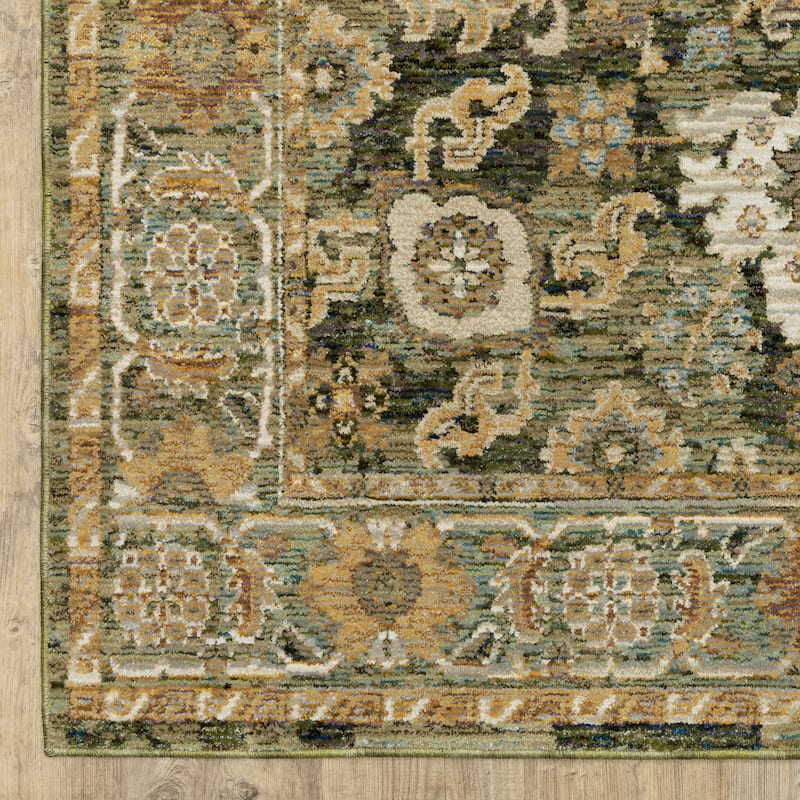 Style Haven Adalynn Bordered Traditional Green/ Gold Area Rug