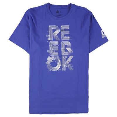 Reebok Mens Logo Graphic T-Shirt, Blue, Small