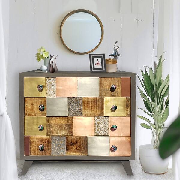 Chic Teak Picasso Mango Wood Chest Dresser Overstock 31871772
