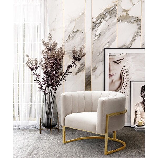 Magnolia Spotted Cream Chair with Gold Base. Opens flyout.