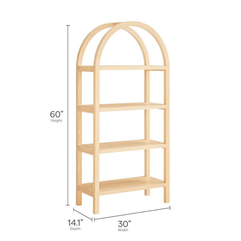 Vexley 60 Inch Wide Arched Bookshelf