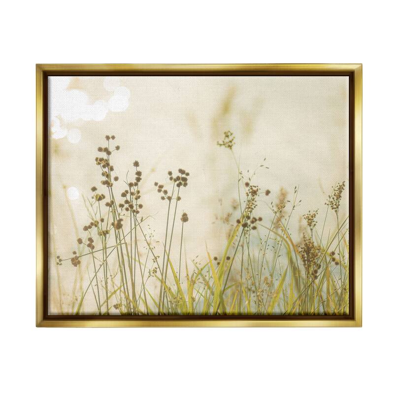 Stupell Rural Country Grasses Framed Floater Canvas Wall Art Design by