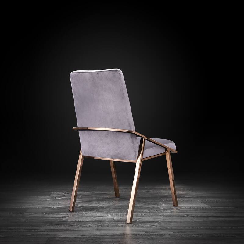 Nolan Rose Gold Stainless Steel Dining Chair, Set of 2