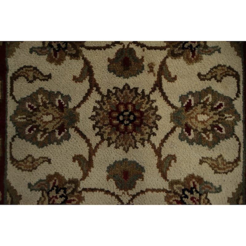 Hand Knotted Oriental 100% Wool Carpet Transitional Floral Beige & Ivories Oushak Area Rug - 3' 1'' X 2' 0''