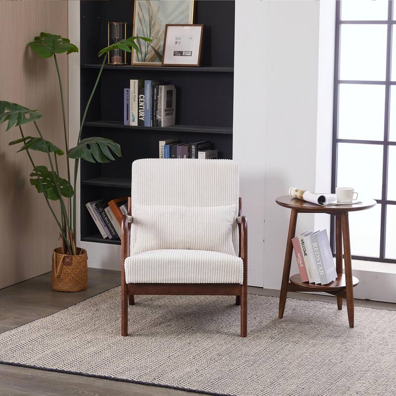 Mid-Century Modern Accent Chair, Armchair Living Room Chairs with Pillow