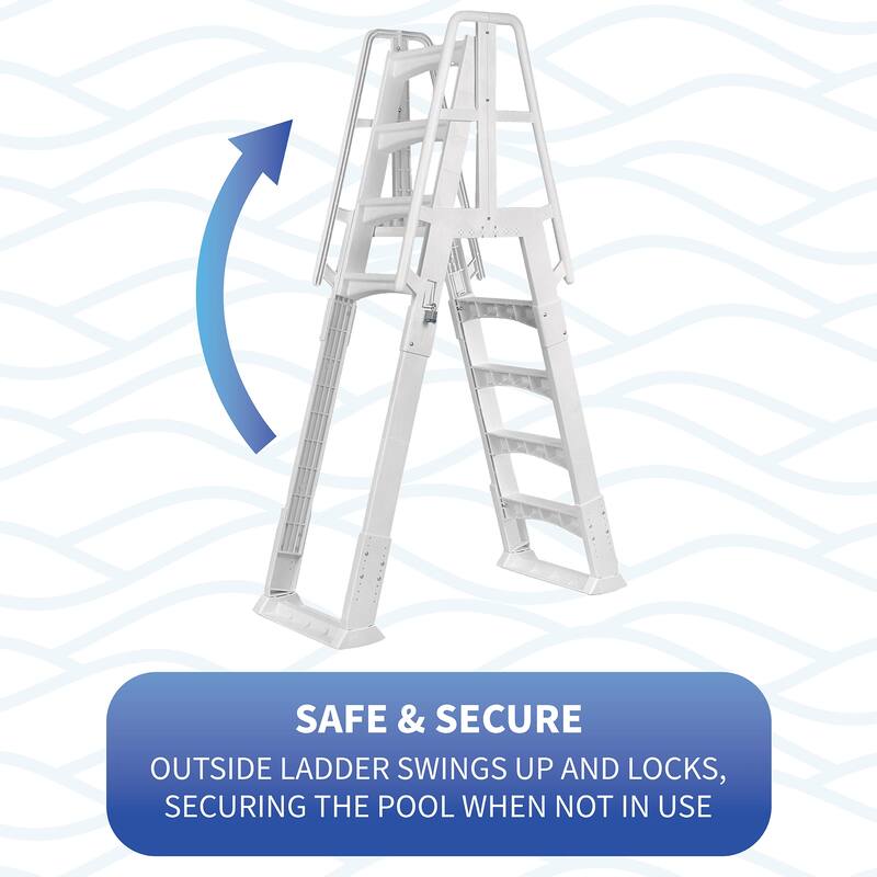 Blue Wave Premium A-Frame Above Ground Pool Ladder - White