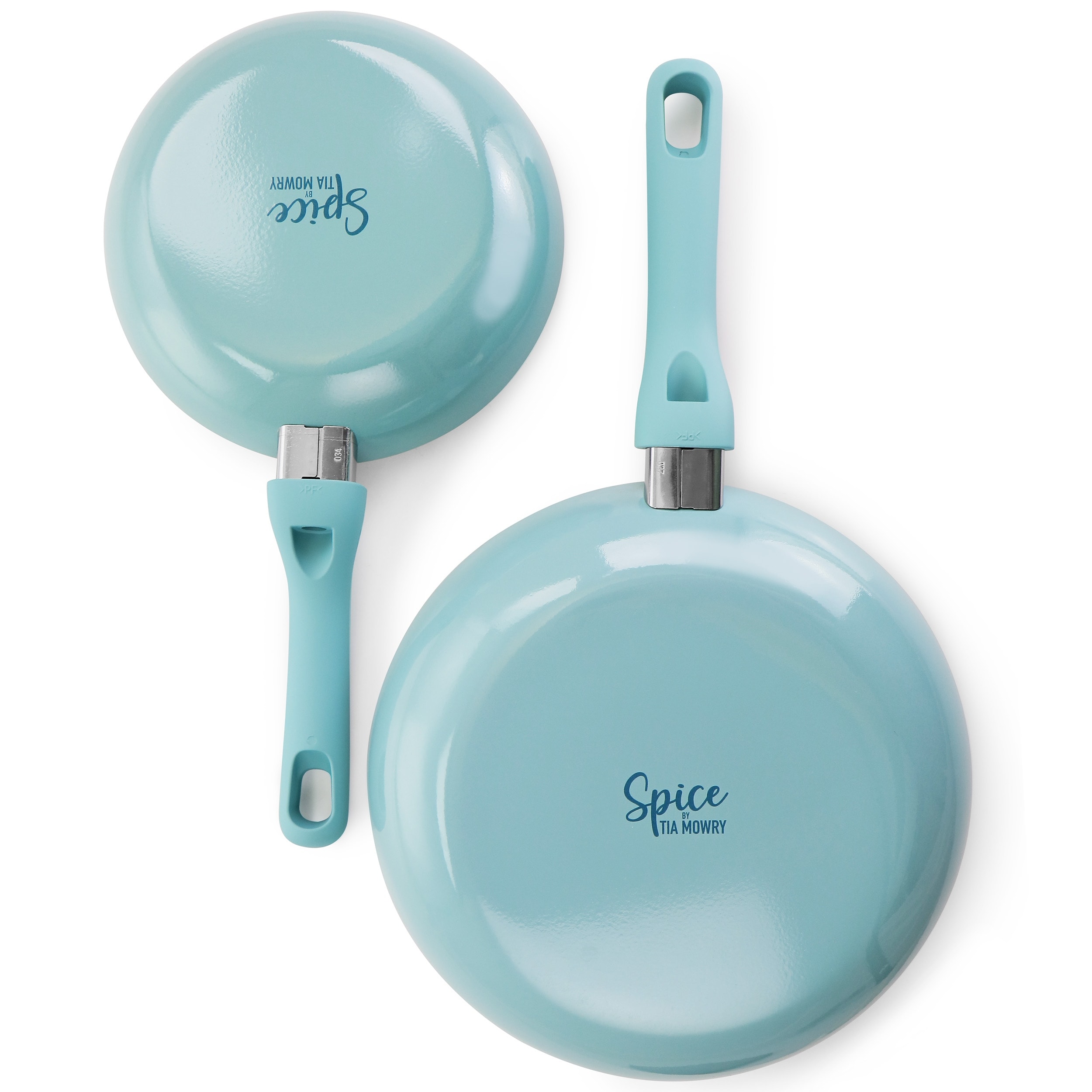  Spice by Tia Mowry Savory Saffron 7-Piece Healthy Nonstick Ceramic  Cookware Set - Teal: Home & Kitchen
