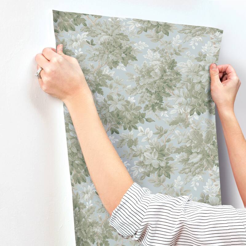 A-Street Prints Greenwood Light Blue Deciduous Wallpaper