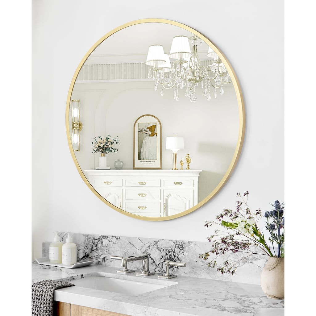 Circle Mirror Round Bathroom Mirror for Over Sink Gold 6 Sizes
