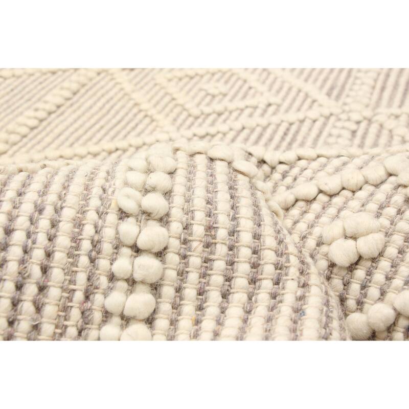 ECARPETGALLERY Braid weave Sienna Cream Wool Rug - 5'0 x 8'0