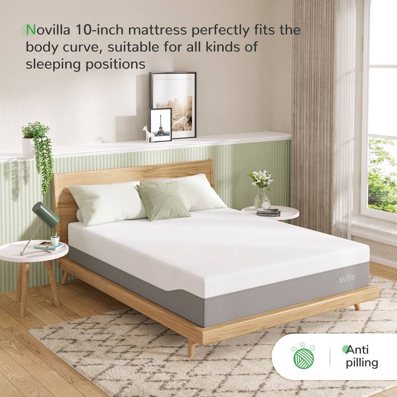 Novilla 10-inch Medium Cooling Gel Memory Foam Mattress