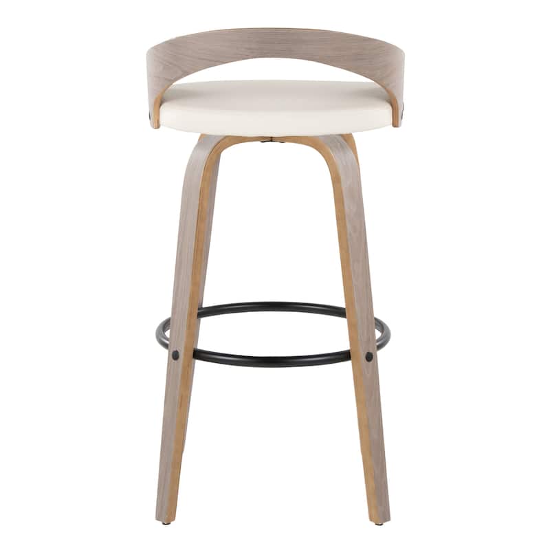 Carson Carrington Stavanger 30" Fixed-Height Bar Stool with Bent Wood Legs & Round Footrest (Set of 2)