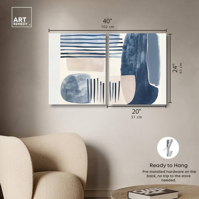 Fluid Inertia II Canvas Set of 2 by Art Remedy, Gallery Wrapped