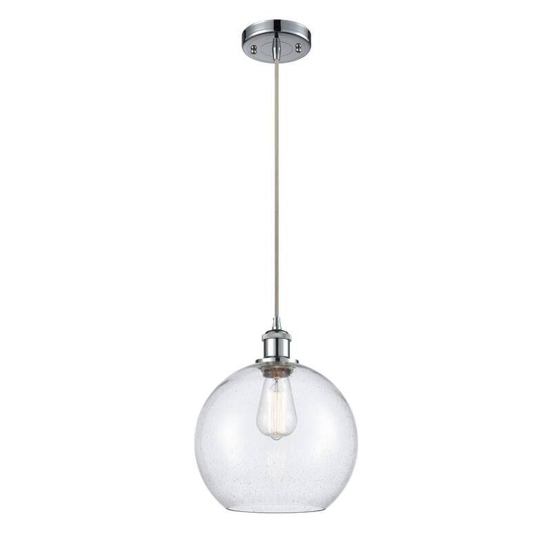 Innovations Lighting Large Athens 10" Wide Mini Pendant - Cord - Polished Chrome / Seedy