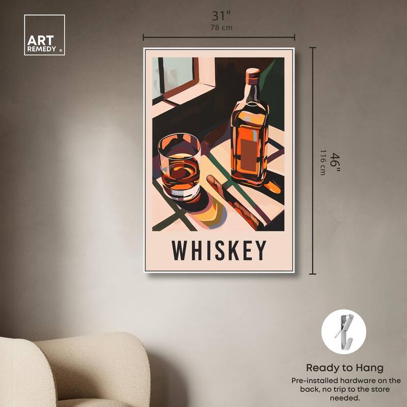Whiskey Poster Canvas by Art Remedy