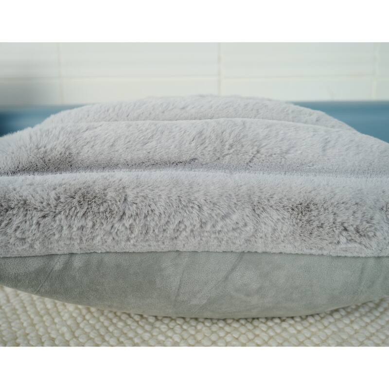 Madrid Collection Ultra Soft Ribbed Faux Fur Throw Pillow