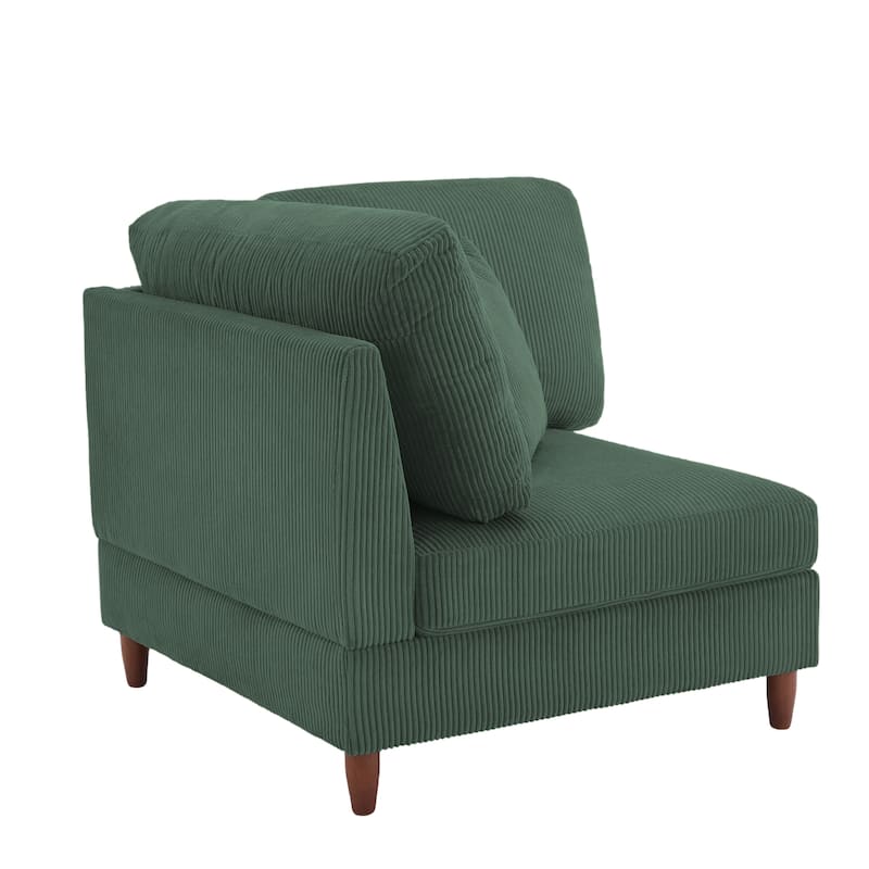 2-Piece Corduroy Loveseat Modular Sectional Sofa