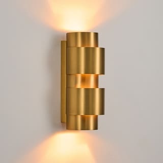 2 - Light Steel Flush Mounted Ring Wall Sconce