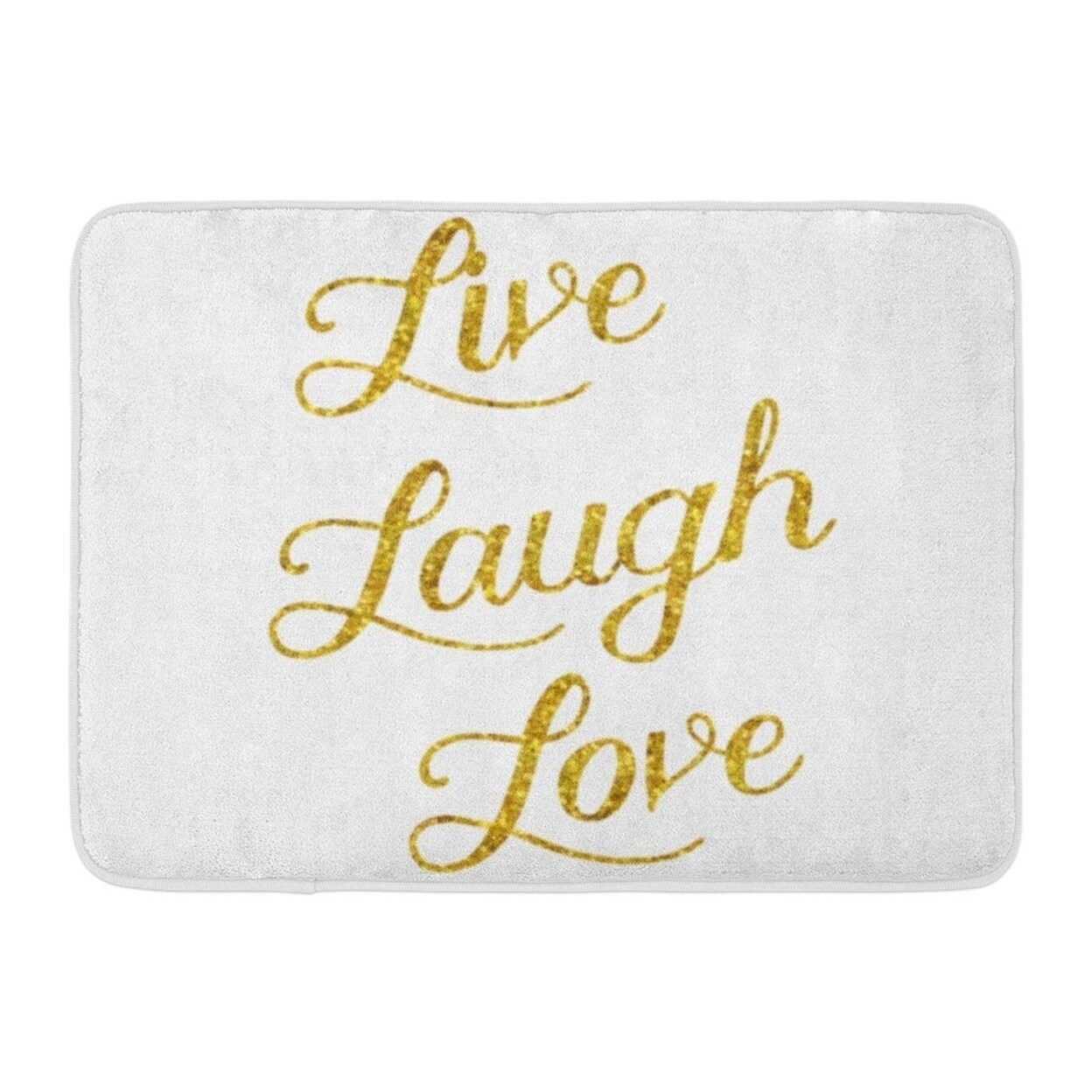 Shop Gold Inspirational Live Laugh Love Quote Faux Happiness Motivational Doormat Floor Rug Bath Mat 23 6x15 7 Inch Multi On Sale Overstock 31778658
