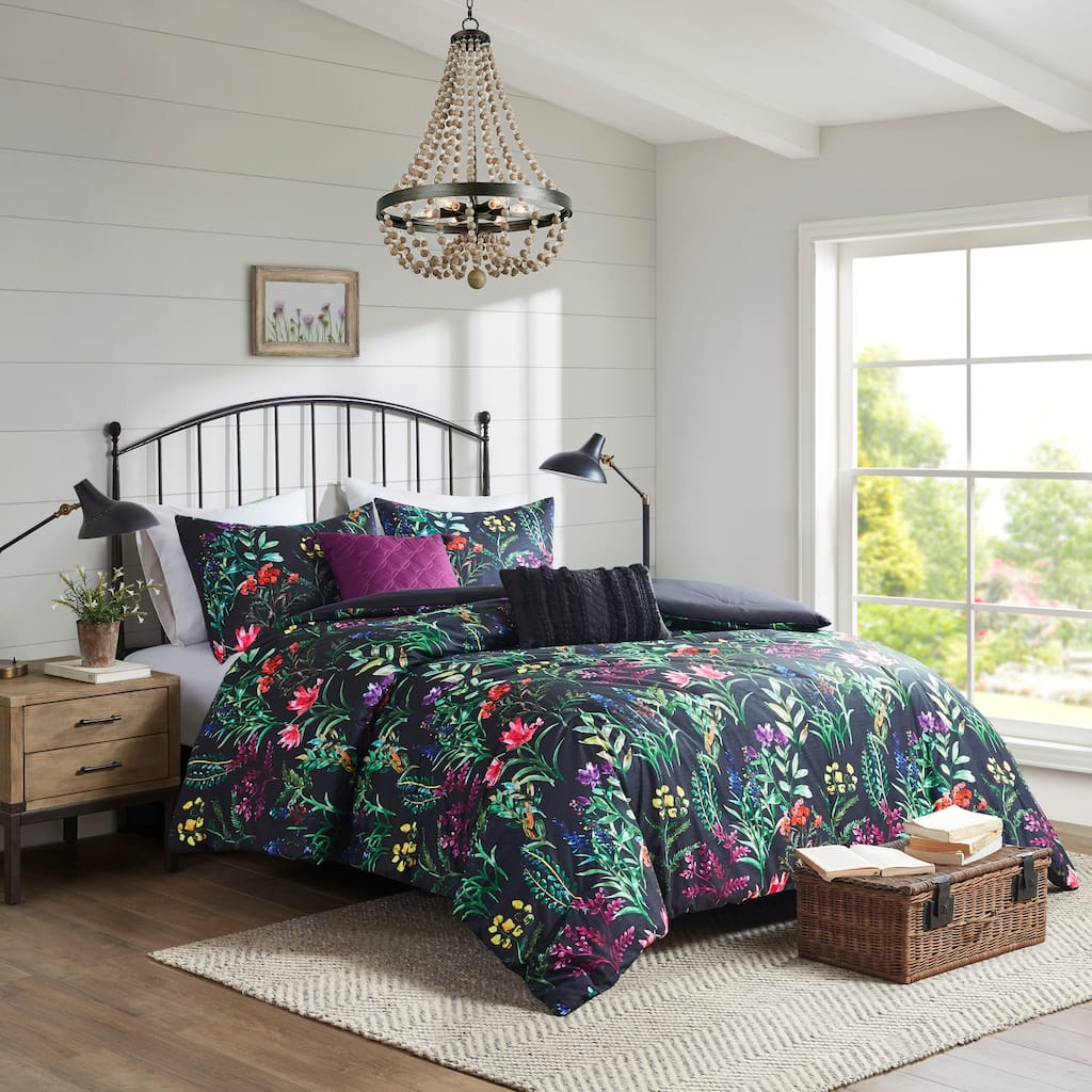 Madison Park Zaire 5 Piece Comforter Set Black