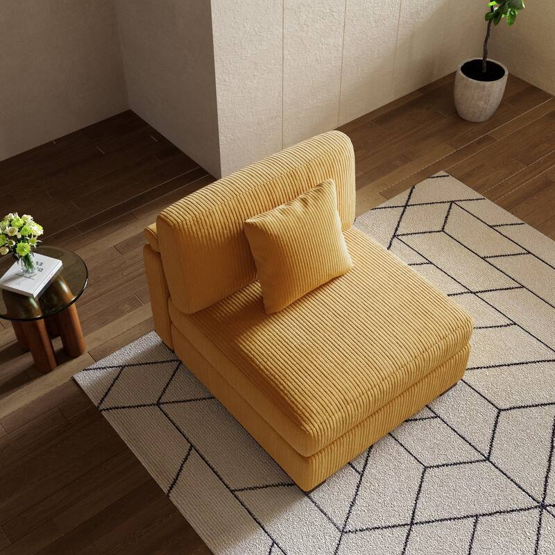 Modern Modular Sectional Sofa Corduroy Chaise Lounges