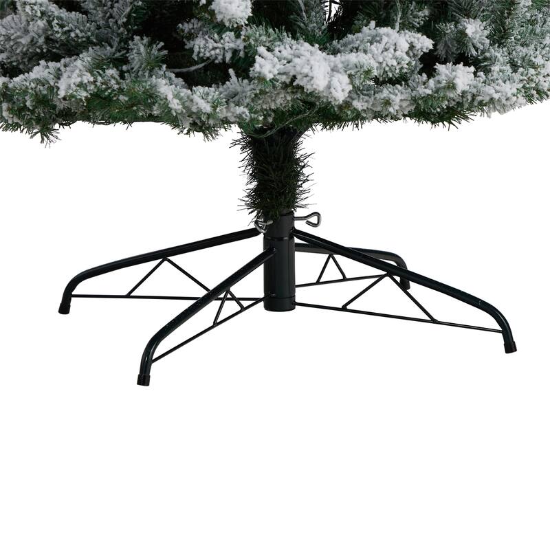 9' Slim Flocked Montreal Fir Artificial Christmas Tree with 1860 Bendable Branches