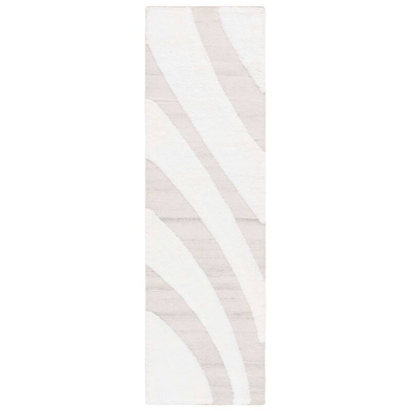 SAFAVIEH Handmade Manhattan Dimitriya Modern Wool Rug - 2'3" x 8' Runner - Ivory/Beige
