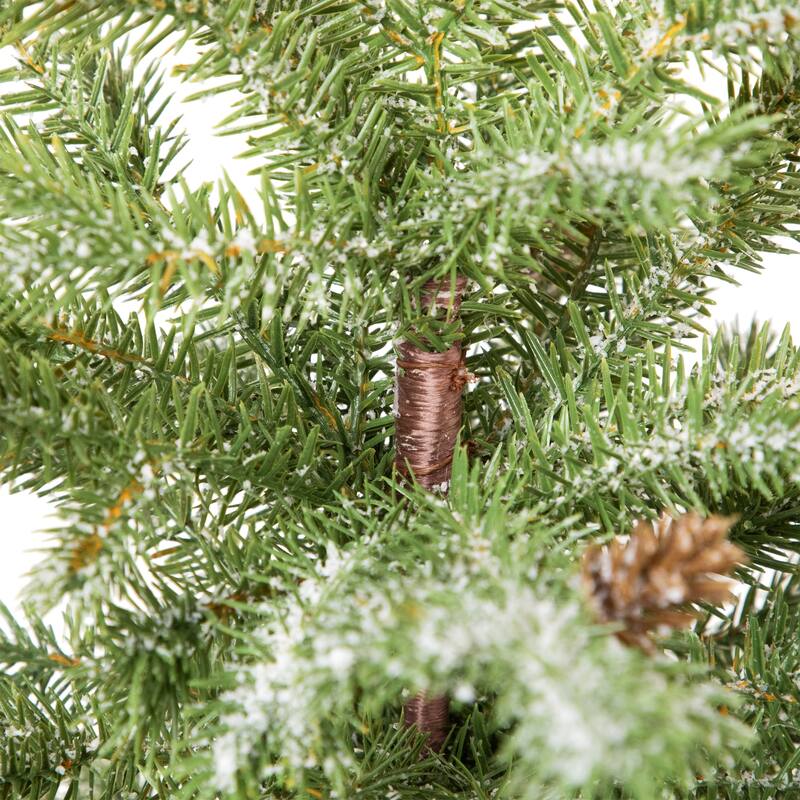Lightly Flocked Pine Potted Artificial Christmas Tree with Pinecones - 22" - Unlit - 1.5 Foot