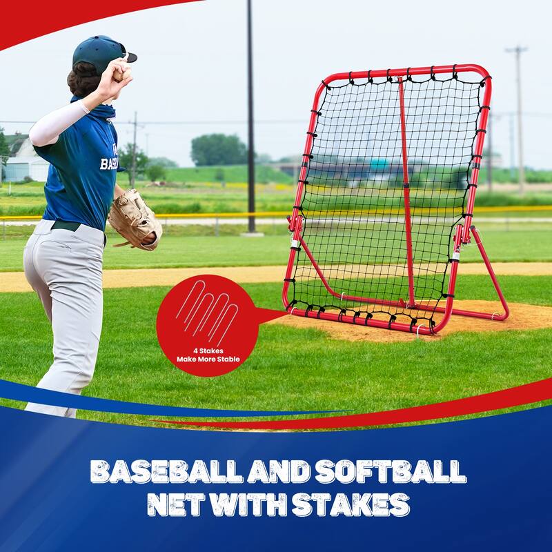 Patiassy Baseball Rebounder Net, Baseball Softball Bounce Back Netfor Pithching, Fielding, Catching and Throwing Training