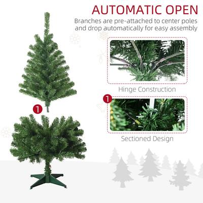 4ft Pre-Lit Christmas Tree with 100 LED Lights and Auto-Open Design for Quick Setup