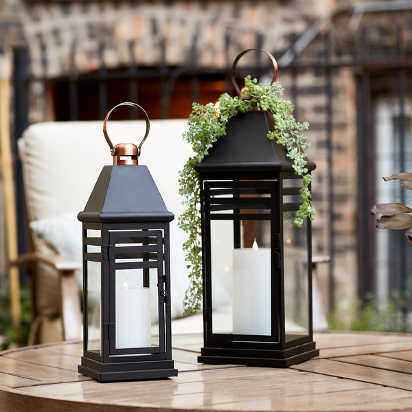 Black candle lanterns hot sale