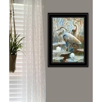 TrendyDecor4U Traditional "Marsh Herons II" Framed Print Wall Art by Stellar Design Studio - Coastal