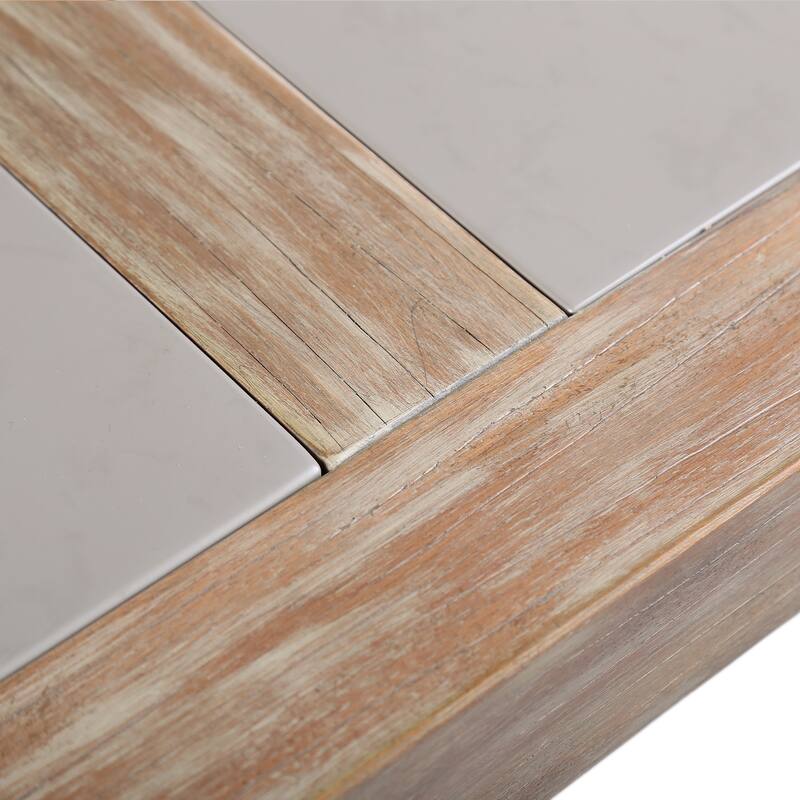 Sienna Outdoor Patio Dining Table with Grey Center Stone