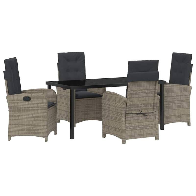 vidaXL Garden Dining Set with Cushion Poly Rattan