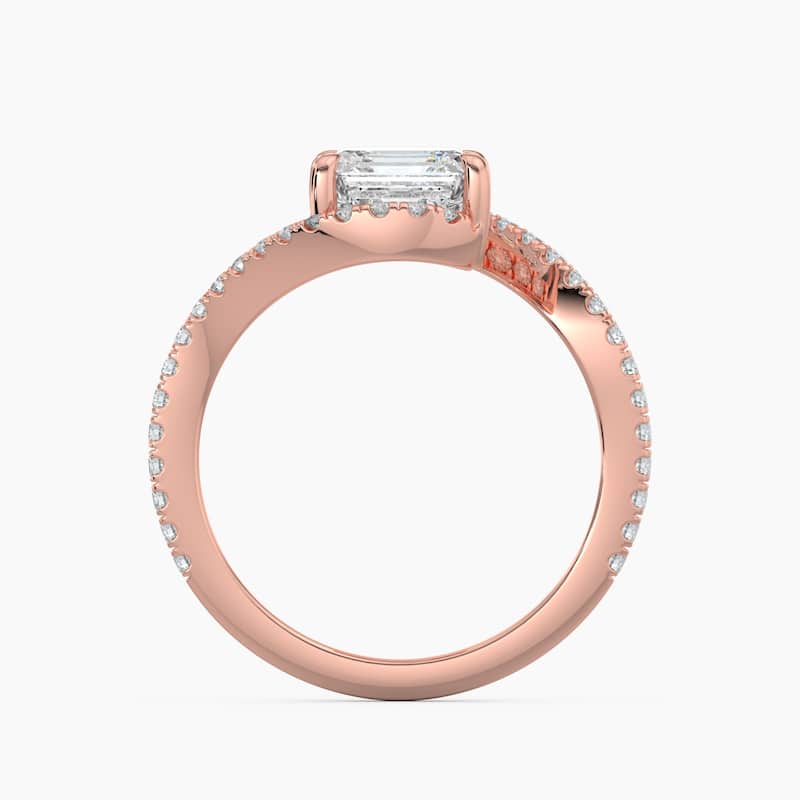 Auriya 14k Gold Asscher-cut Lab Grown Diamond Bypass Engagement Ring 1.00 to 5.00 ct. tw. (F-G, VS)