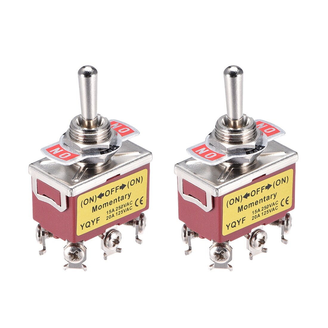 Momentary Rocker Toggle Switch 15a 250v 20a 125v 6pin Dpdt On Off On 2 Pcs
