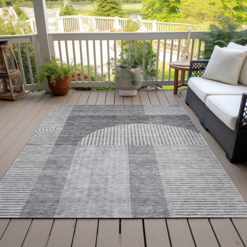 Machine Washable Indoor/ Outdoor Chantille Modern Deco Rug
