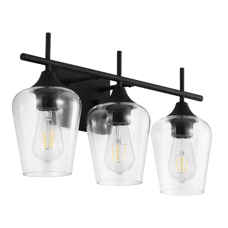 GetLedel 3-Light Dimmable Bathroom Vanity Light Wall Sconce with Clear Glass Shades