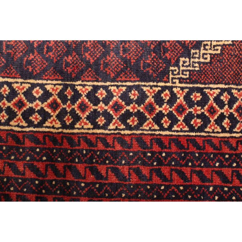 ECARPETGALLERY Hand-knotted Teimani Dark Navy Wool Rug - 2'10 x 4'2