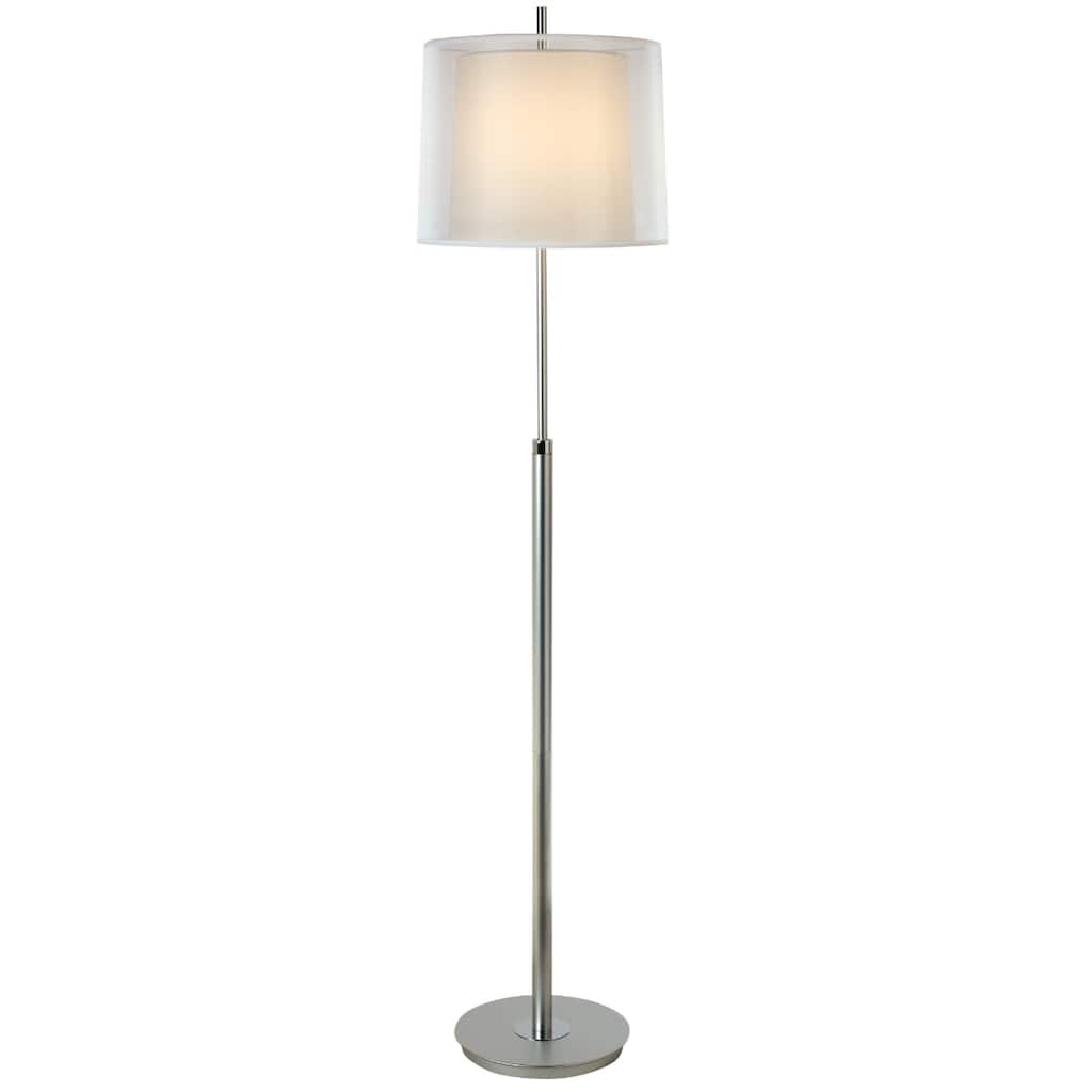 62 Inch Floor Lamp with White Fabric Empire Shade and Chrome Base - 13.50" x 13.50" x 62"