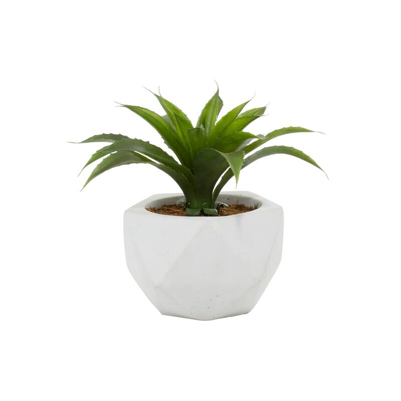 White Ceramic Contemporary Artificial foliage 10 x 11 x 10 - 11 x 10 x 10