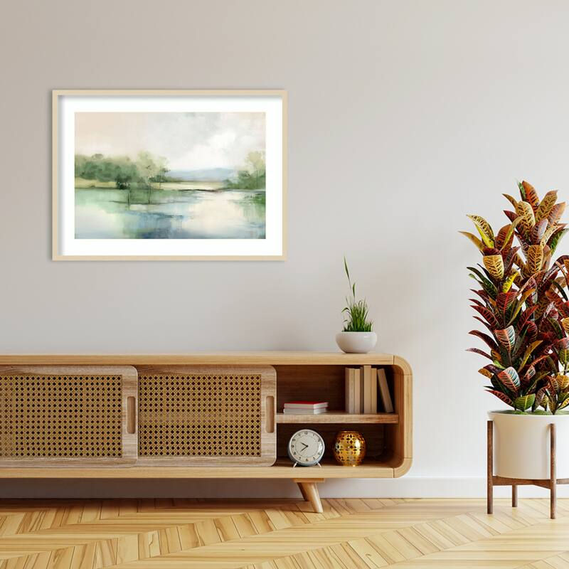 Brushstrokes of Nature No. 1 by Irena Orlov Wood Framed Wall Art Print - Svelte Natural