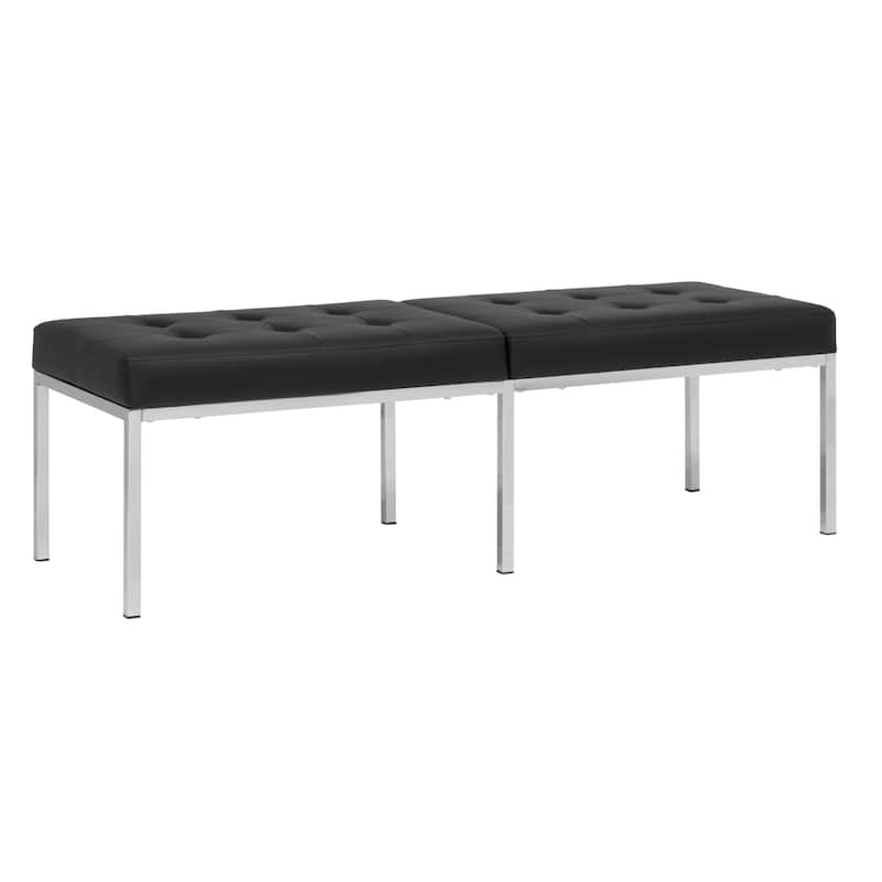 Camber 60'' Bench, Tufted Bonded Leather Bench