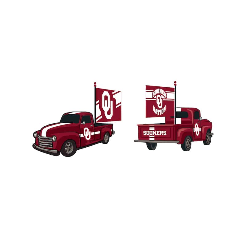 NCAA Rally Truck Garden Statue with Team Flag